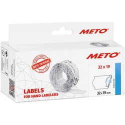 METO Étiquette pour étiqueteuse de prix, 32 x 19 mm, blanc