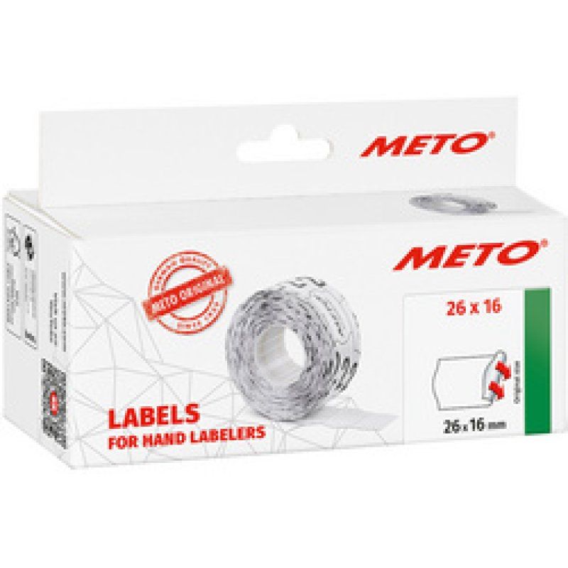 METO Étiquette pour étiqueteuse de prix, 32 x 19 mm, blanc