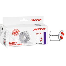 METO Étiquette pré-imprimée pour étiqueteuse, 32 x 19 mm