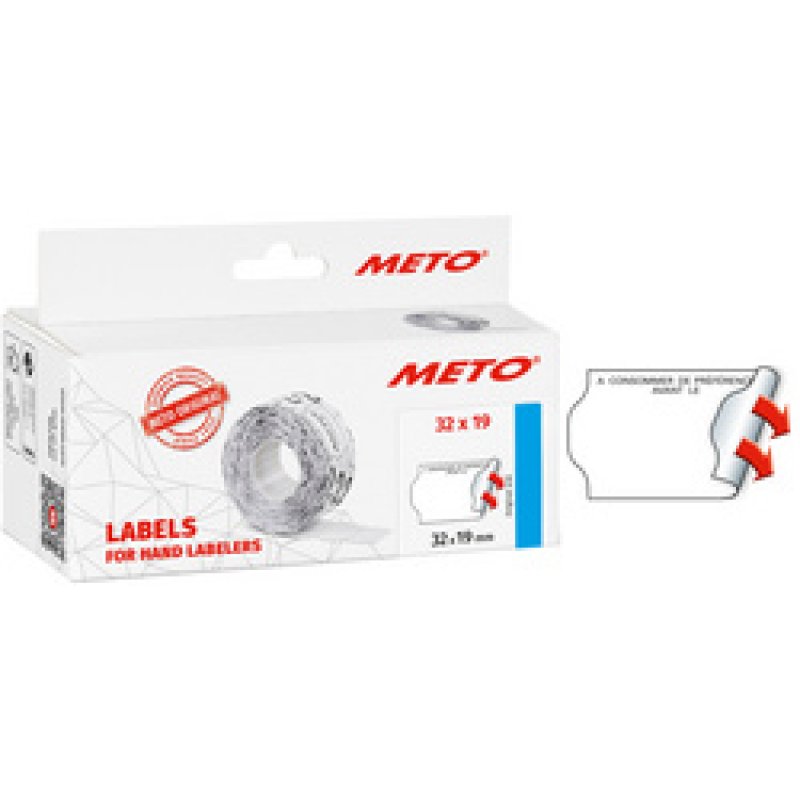 METO Étiquette pré-imprimée pour étiqueteuse, 32 x 19 mm