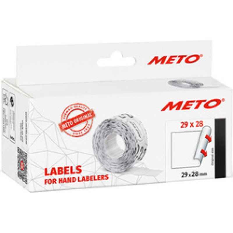 METO Étiquette pour étiqueteuse de prix, 29 x 28 mm, blanc