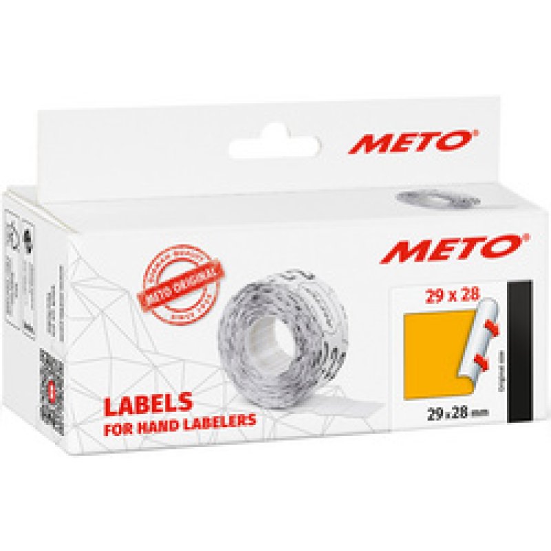 METO Étiquette pour étiqueteuse de prix, 29 x 28 mm, orange
