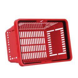 METO Panier à provisions avec poignées, 22 litres, rouge