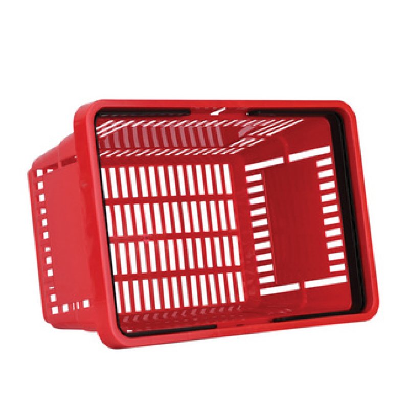 METO Panier à provisions avec poignées, 22 litres, rouge