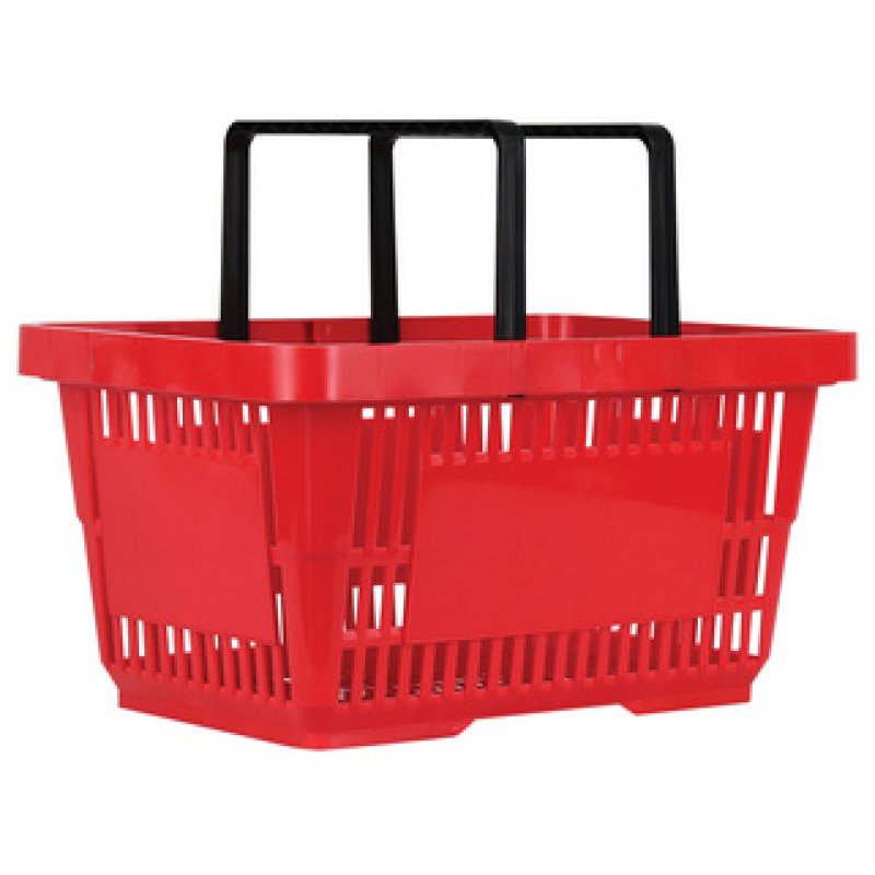 METO Panier à provisions avec poignées, 22 litres, rouge
