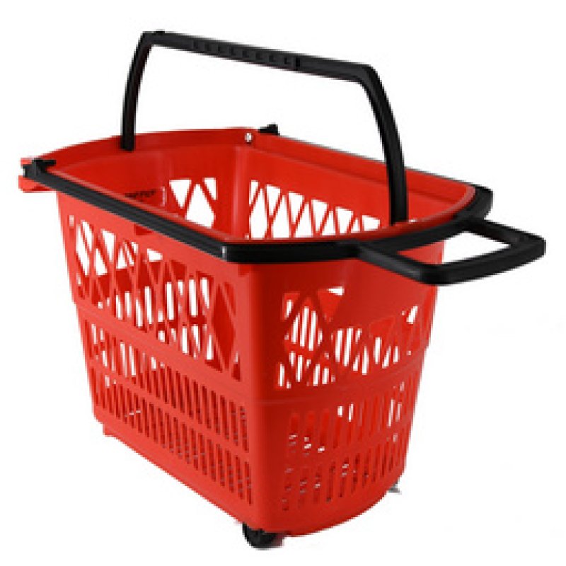 METO Panier à provisions avec poignées, 28 litres, rouge