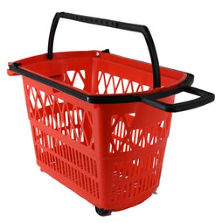 METO Panier à provisions avec poignées, 28 litres, rouge