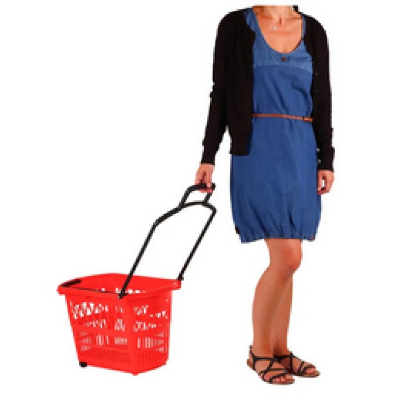 METO Panier à provisions avec poignées, 28 litres, rouge