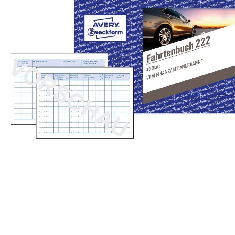AVERY Zweckform Formularbuch "Fahrtenbuch", A6 quer