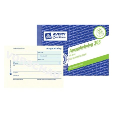 Avery 303 livre d'administration Bleu, Blanc, Jaune