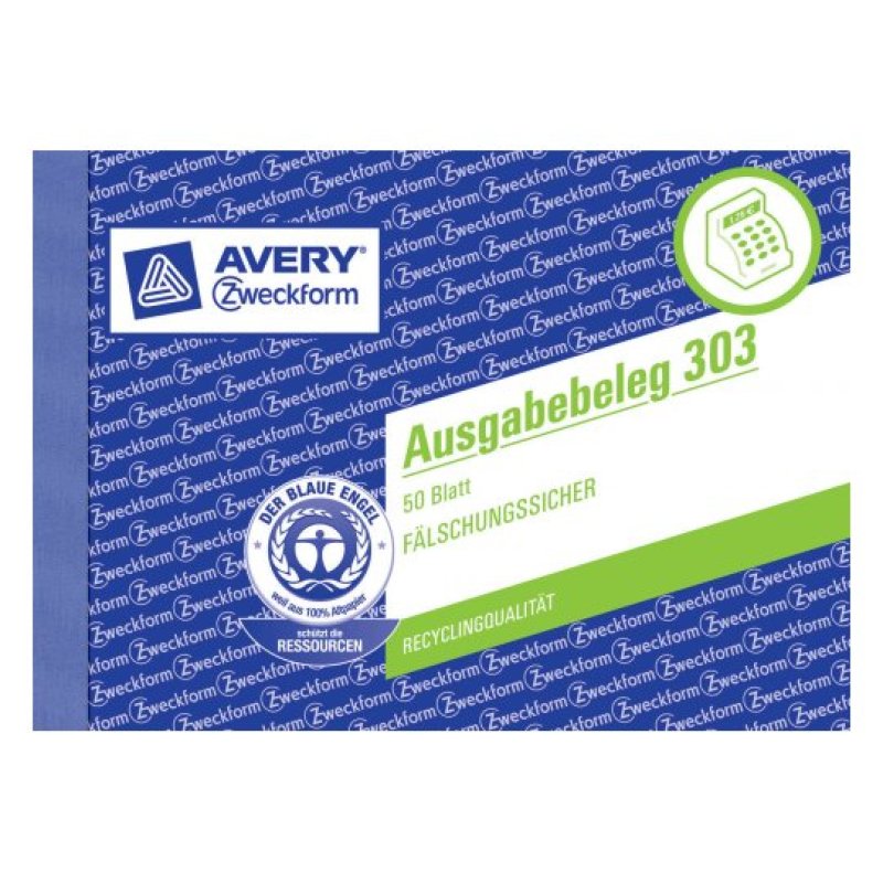 AVERY Zweckform Formularbuch "Ausgabebeleg", A6 quer, gelb
