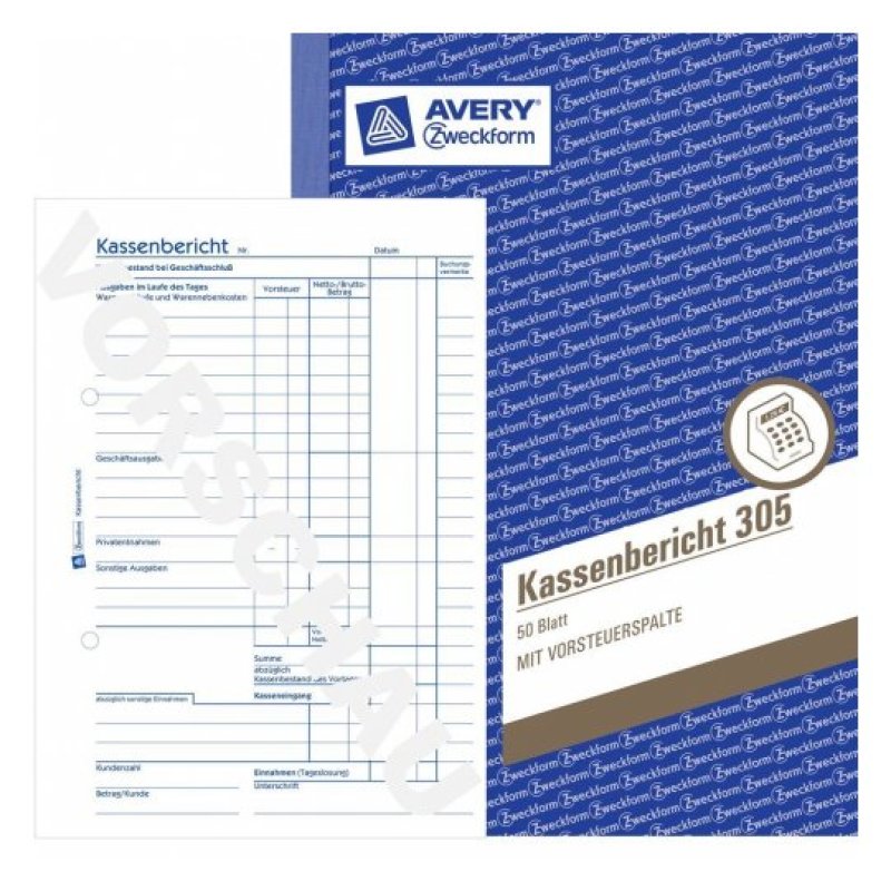 Avery 305 administration book Blue, White