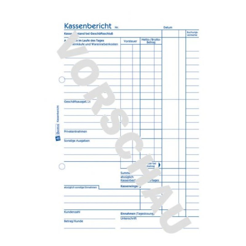 AVERY Zweckform Formularbuch "Kassenbericht", A5, 50 Blatt