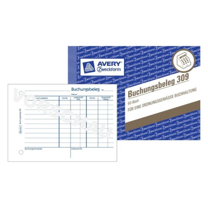 Avery 309 administration book Blue, White