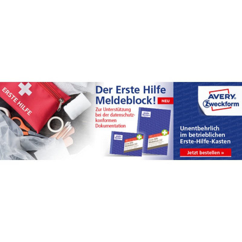AVERY Zweckform Erste Hilfe Meldeblock 312, DIN A5, 50 Blatt