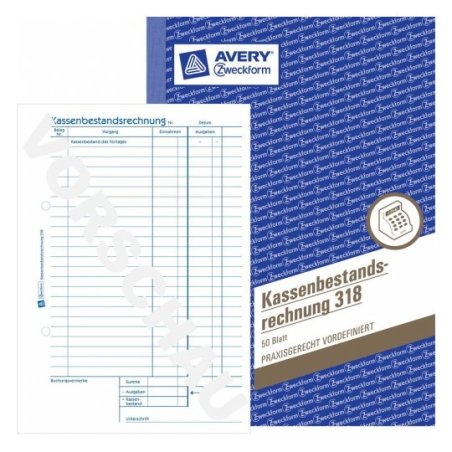 Avery 318 livre d'administration Bleu, Blanc