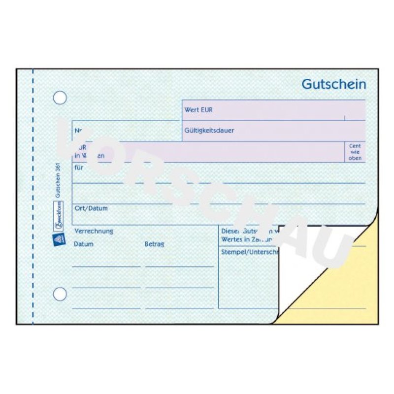 AVERY Zweckform Formularbuch "Gutschein", A6 quer