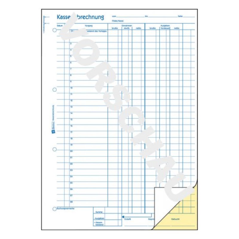 AVERY Zweckform Formularbuch "Kassenabrechnung mit MwSt", A4