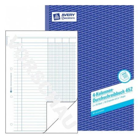 Avery 452 administration book Blue, White