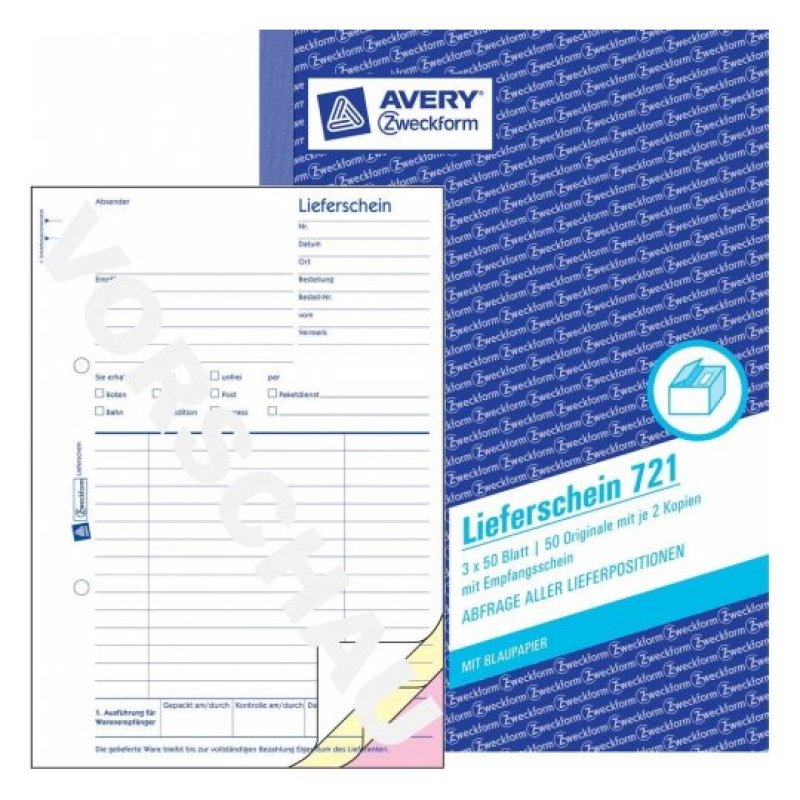 Avery 721 livre d'administration Bleu, Blanc