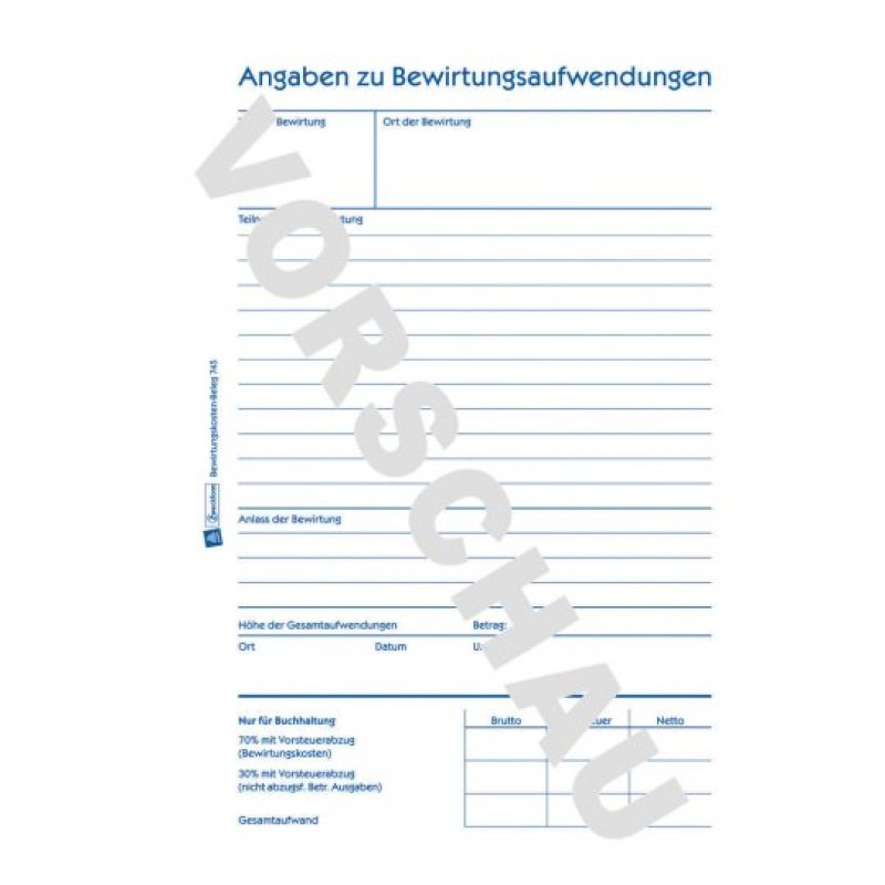 AVERY Zweckform Formularbuch "Bewirtungskosten-Beleg", A5