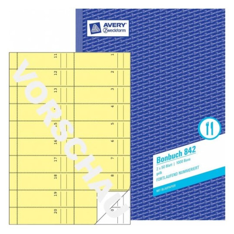 Avery 842 administration book Blue, Yellow