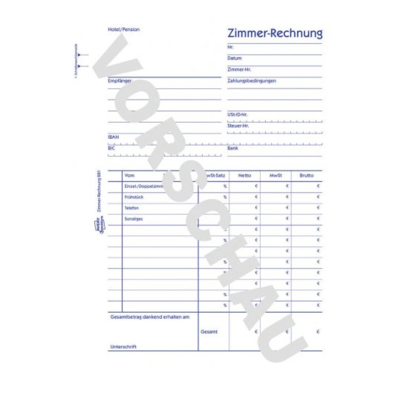 AVERY Zweckform Formularbuch "Zimmer-Rechnung", A5 hoch