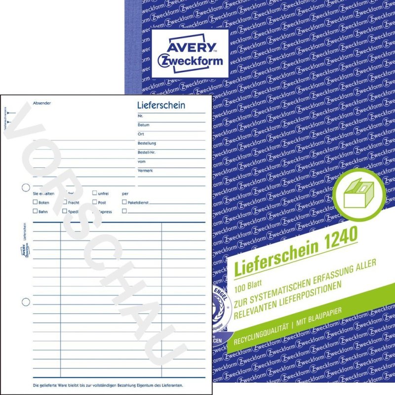 Avery 1240 accounting form/book A5 100 pages