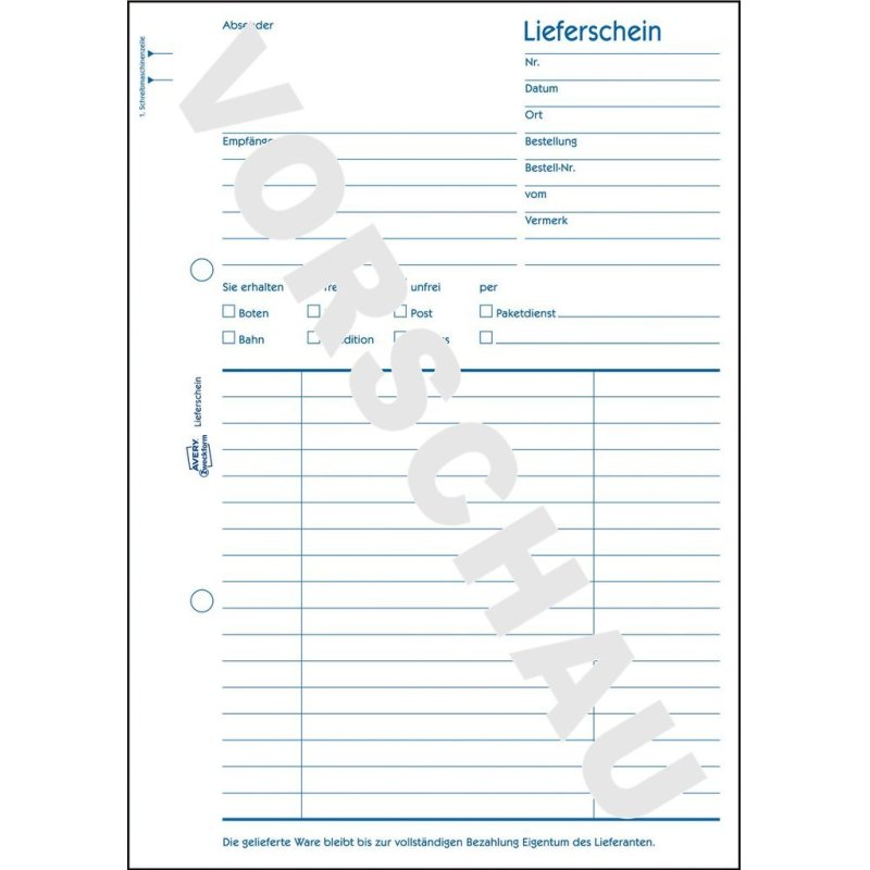 Avery 1240 formulaire et livre de comptabilité A5 100 pages
