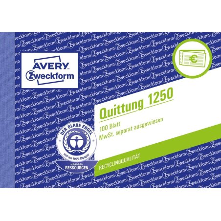 Avery 1250 accounting form/book A6 100 pages