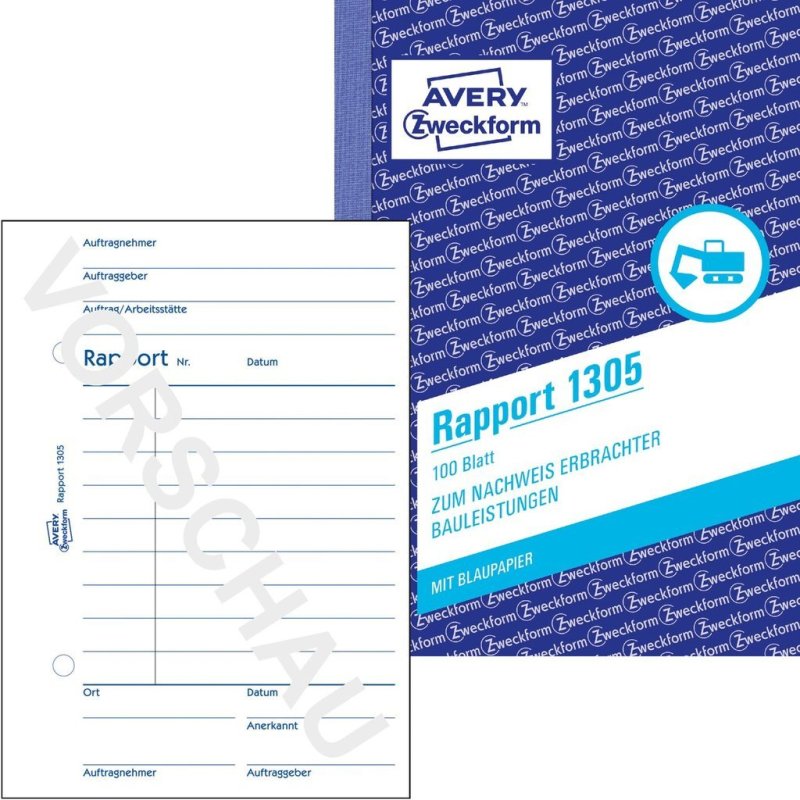 AVERY Zweckform Formularbuch "Rapport", A6, 100 Blatt