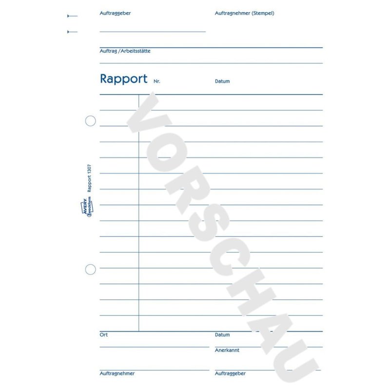AVERY Zweckform Formularbuch "Rapport", A5, 100 Blatt