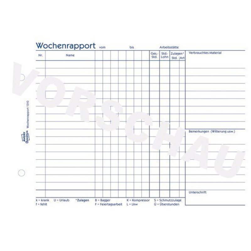 Avery 1310 accounting form/book A5 100 pages