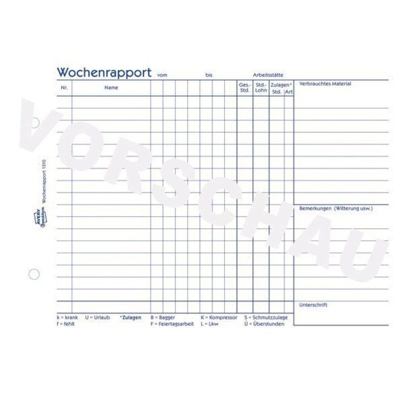 Avery 1310 formulaire et livre de comptabilité A5 100 pages