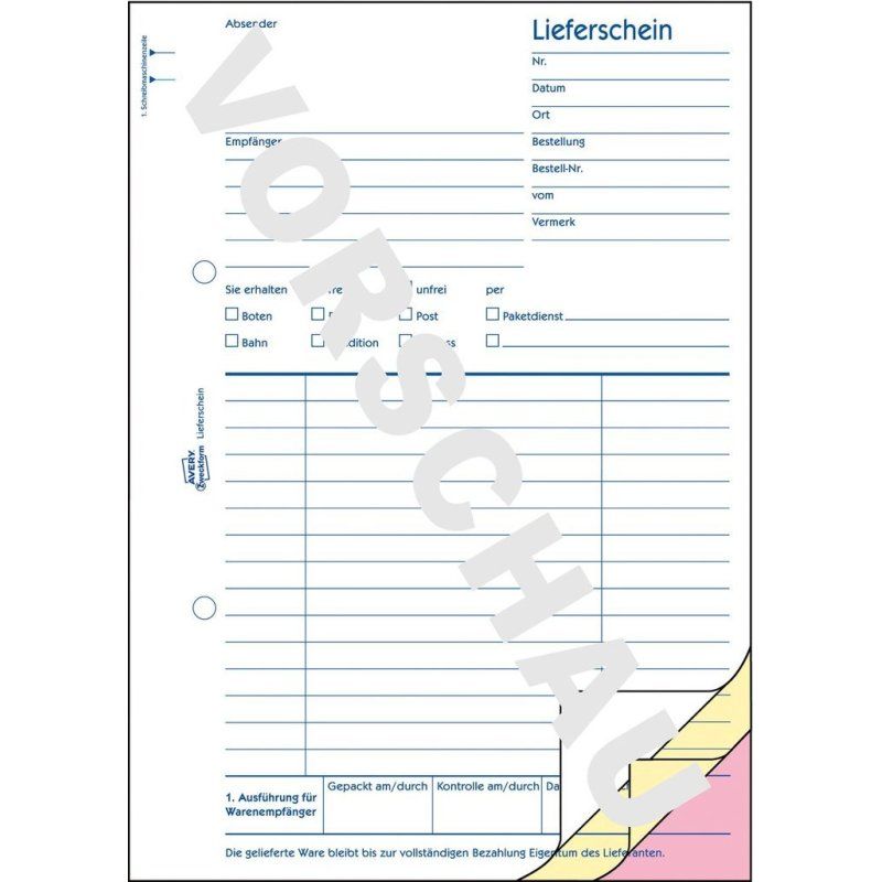 Avery 1721 formulaire et livre de comptabilité A5 40 pages