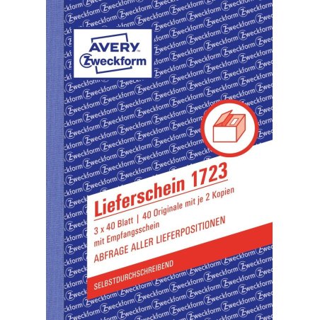 Avery 1723 formulaire et livre de comptabilité A6 40 pages