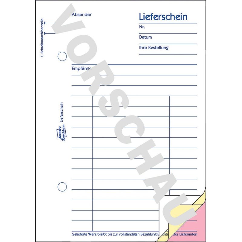 Avery 1723 accounting form/book A6 40 pages