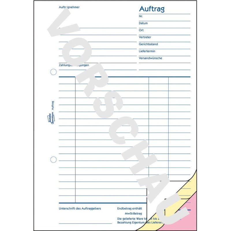 Avery 1726 accounting form/book A5 40 pages
