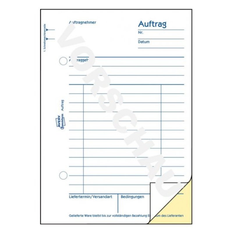 Avery 1727 accounting form/book A6 40 pages