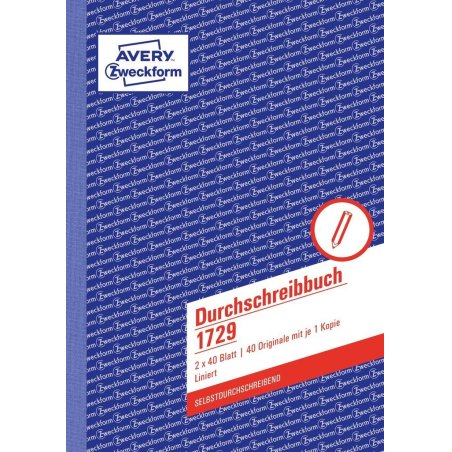 Avery 1729 formulaire et livre de comptabilité A5 40 pages