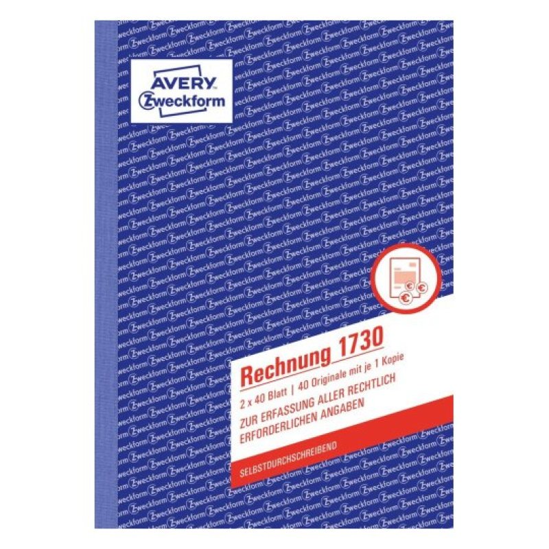 AVERY Zweckform Formularbuch "Rechnung", SD, 2 x 40 Blatt