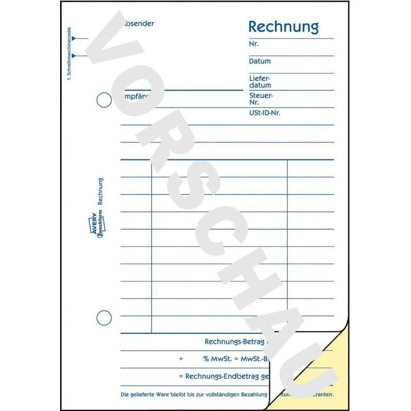 Avery 1732 accounting form/book A6 40 pages