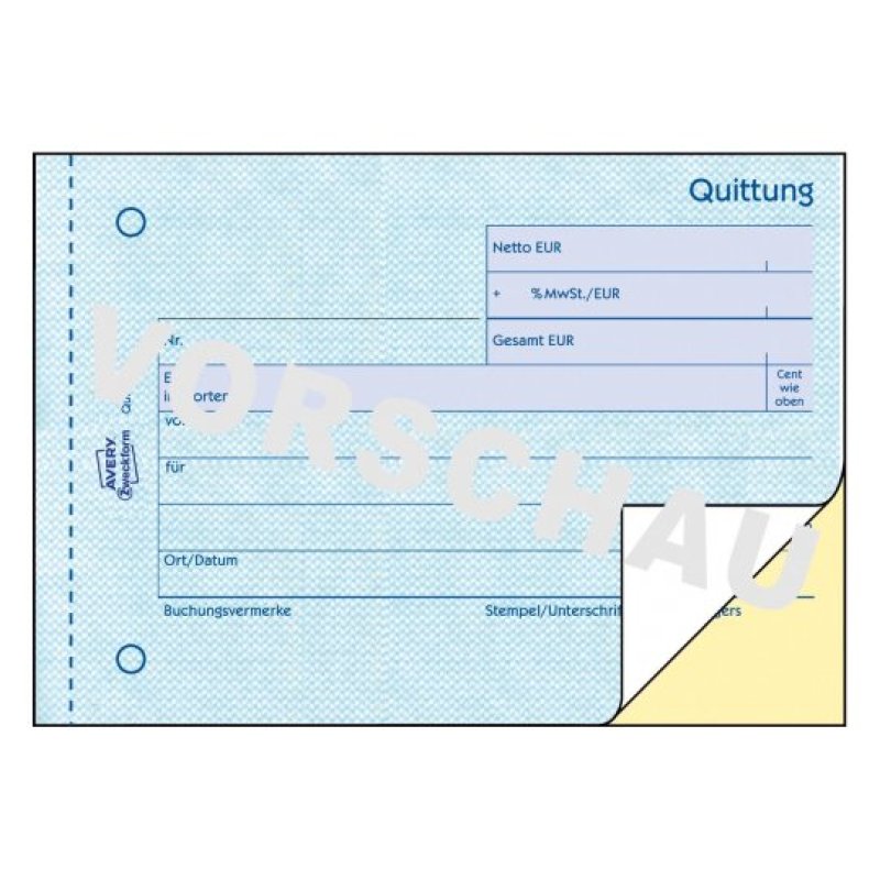 AVERY Zweckform Formularbuch "Quittung mit MwSt.", SD