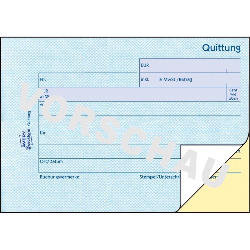 AVERY Zweckform Formularbuch "Quittung", SD, A6 quer