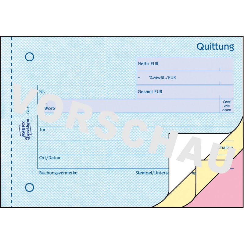 AVERY Zweckform Formularbuch "Quittung mit MwSt.", SD