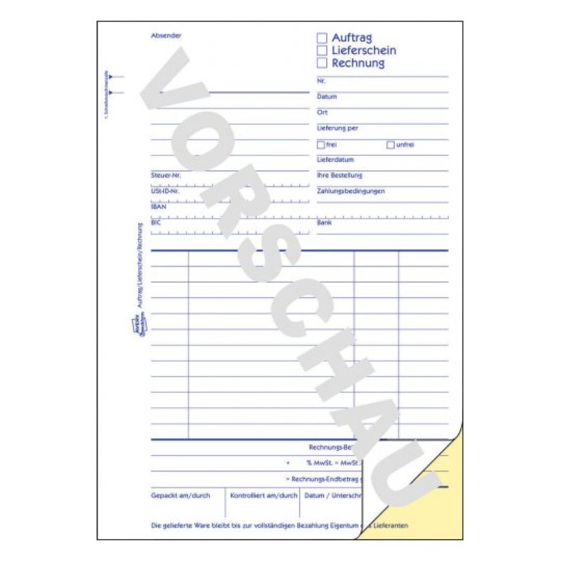 AVERY Zweckform Formularbuch "Auftrag/Lieferschein/Rechnung"