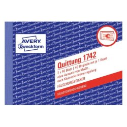 AVERY Zweckform Formularbuch "Quittung" ohne MwSt., SD