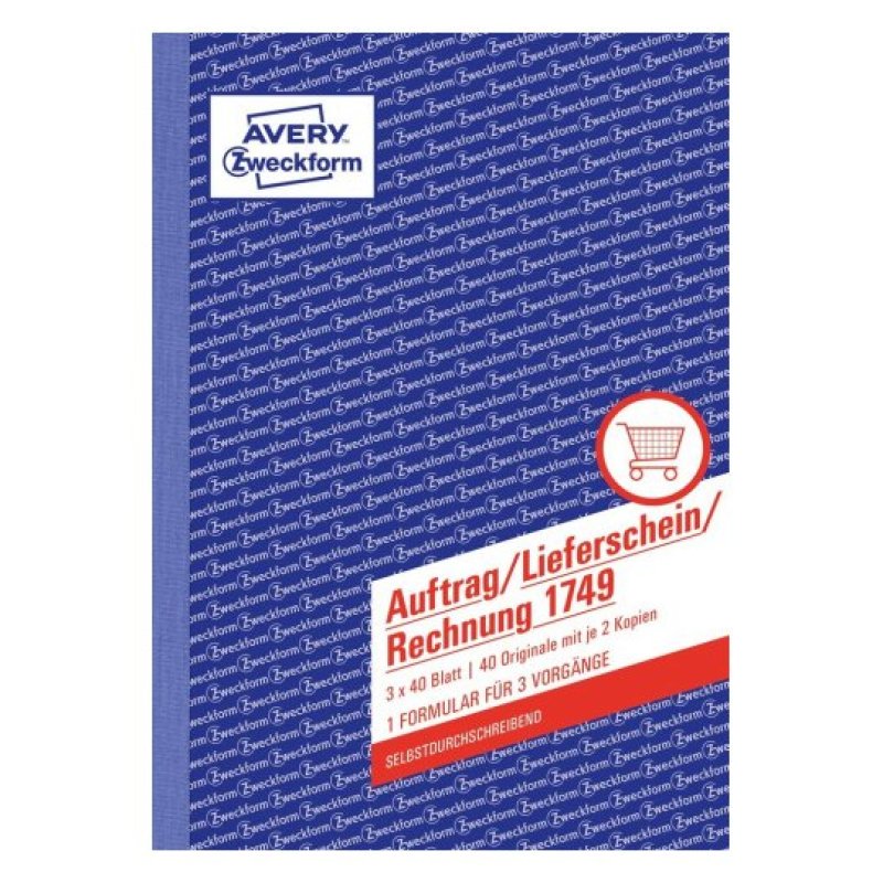 Avery 1749 accounting form/book A5 40 pages