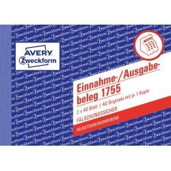 Avery 1755 formulaire et livre de comptabilité A6 40 pages