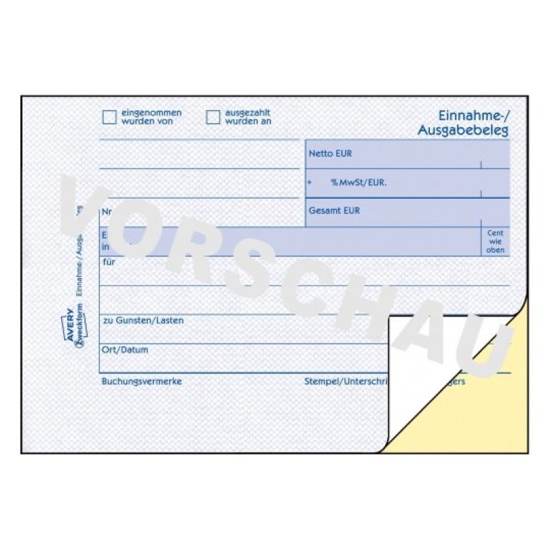 Avery 1755 accounting form/book A6 40 pages